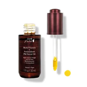 100% PURE Multi-Vitamin   Antioxidants PM Facial Oil, Anti-Aging Skin Care, Night Facial Oil, Anti-Wrinkle, Natural Face Moisturizer w/Retinol, Vitamin C, CoQ10-1 Fl Oz