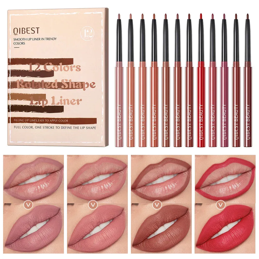 12-Piece Waterproof Lip Liner Set