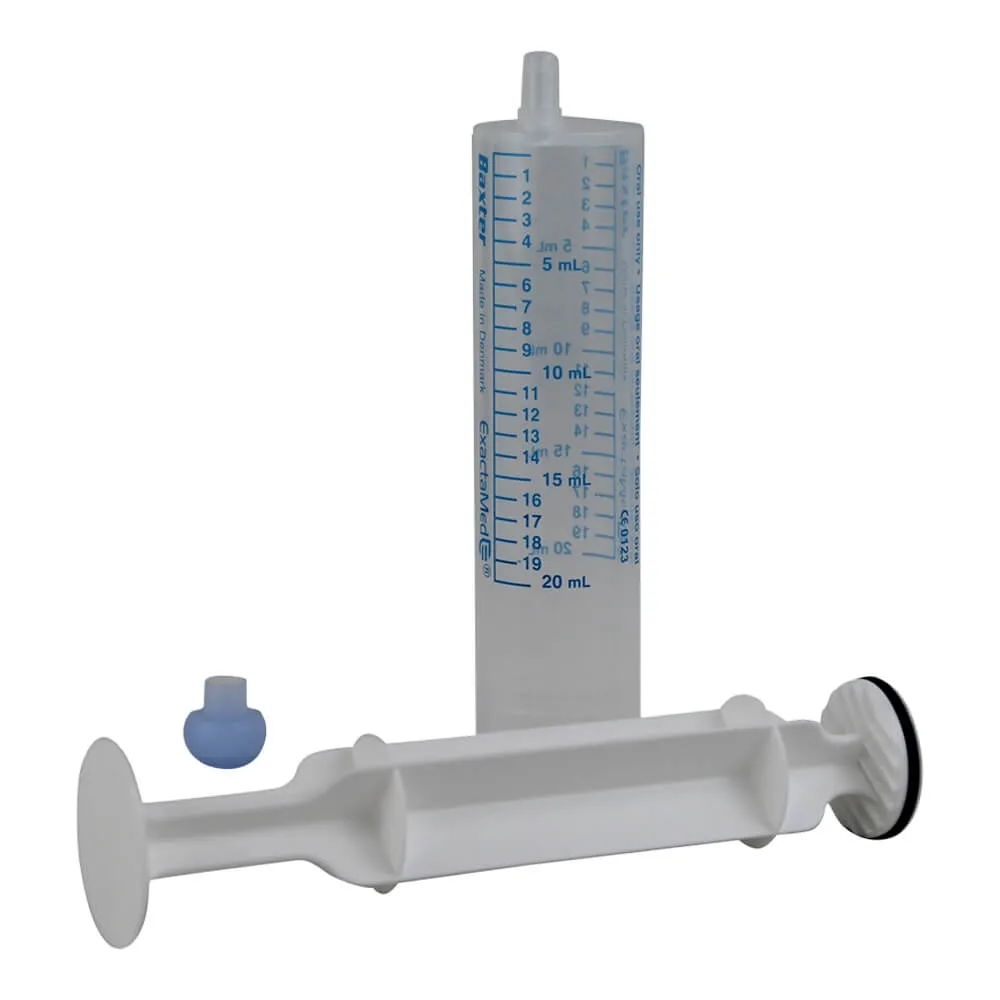 Baxter Oral Syringe, 20 cc, O-Ring, Clear