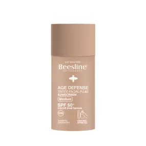 Beesline AGE DEFENSE TINTED FACIAL FLUID SUNSCREEN Medium SPF 50 