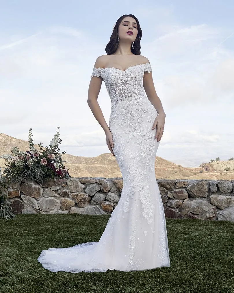 Casablanca Bridal 2419 MCKENZIE Wedding Dress Overskirt Bridal Gown off the shoulder