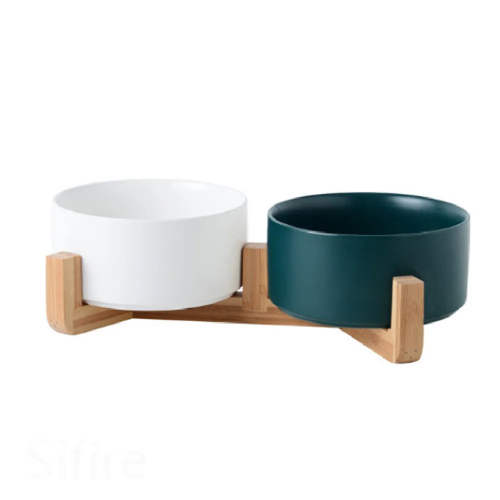 Cat Bowl Double Bowl Ceramic Dog Bowl Cat Food Bowl Pet Food Bowl