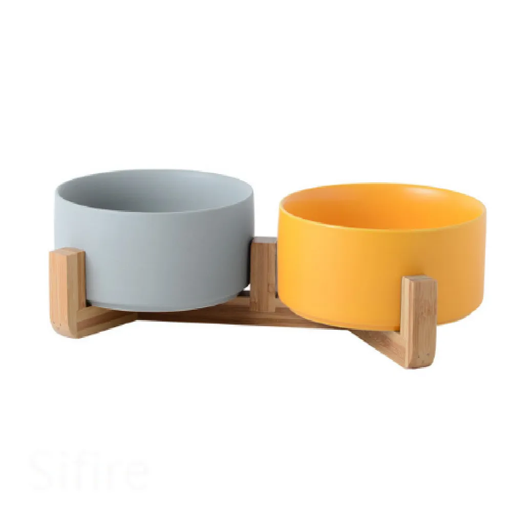 Cat Bowl Double Bowl Ceramic Dog Bowl Cat Food Bowl Pet Food Bowl