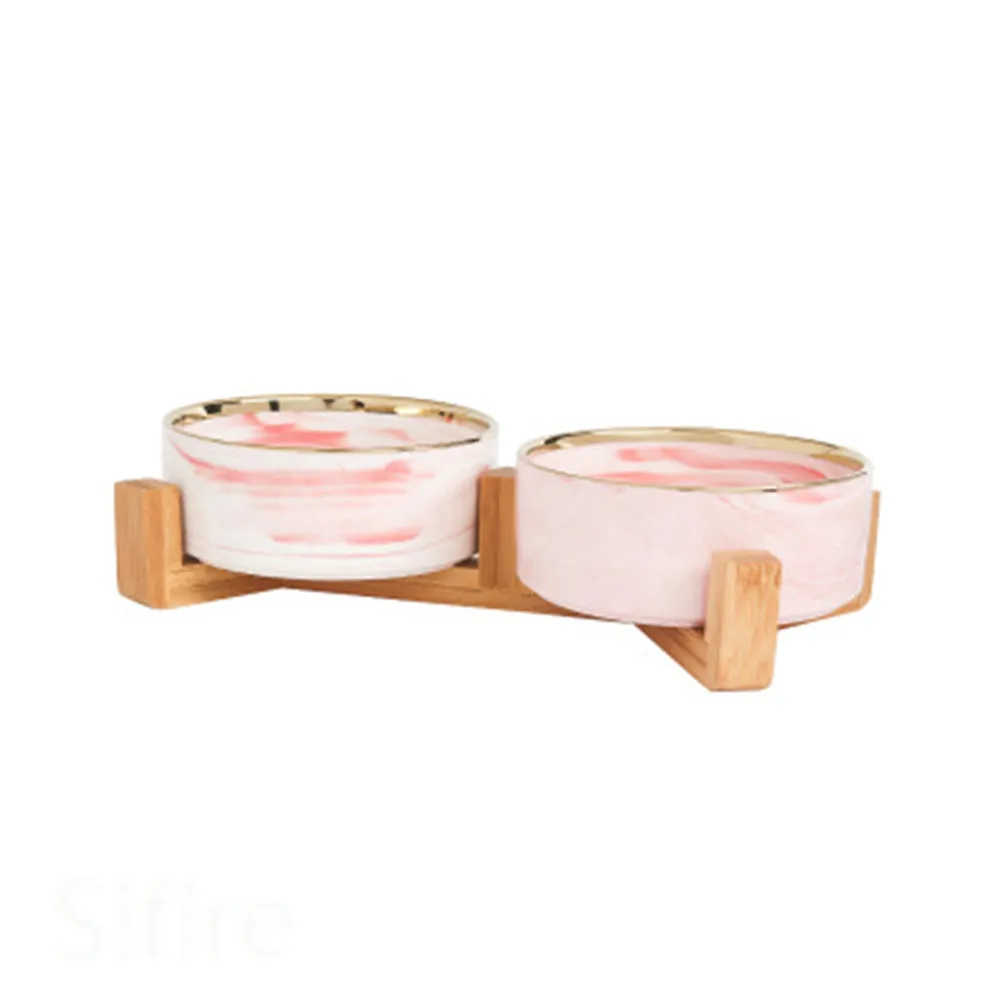 Cat Bowl Double Bowl Ceramic Dog Bowl Cat Food Bowl Pet Food Bowl