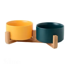 Cat Bowl Double Bowl Ceramic Dog Bowl Cat Food Bowl Pet Food Bowl