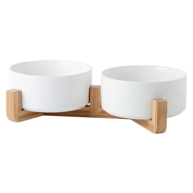 Cat Bowl Double Bowl Ceramic Dog Bowl Cat Food Bowl Pet Food Bowl