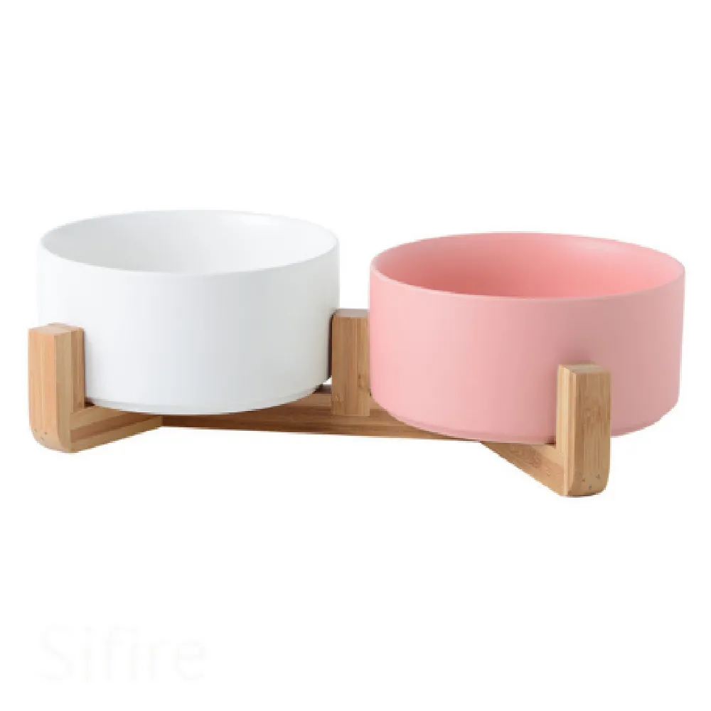 Cat Bowl Double Bowl Ceramic Dog Bowl Cat Food Bowl Pet Food Bowl