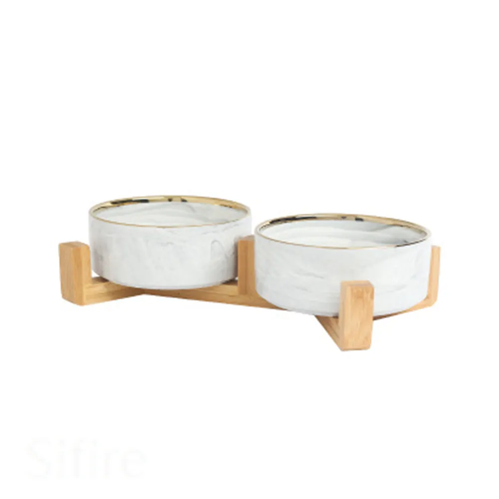 Cat Bowl Double Bowl Ceramic Dog Bowl Cat Food Bowl Pet Food Bowl