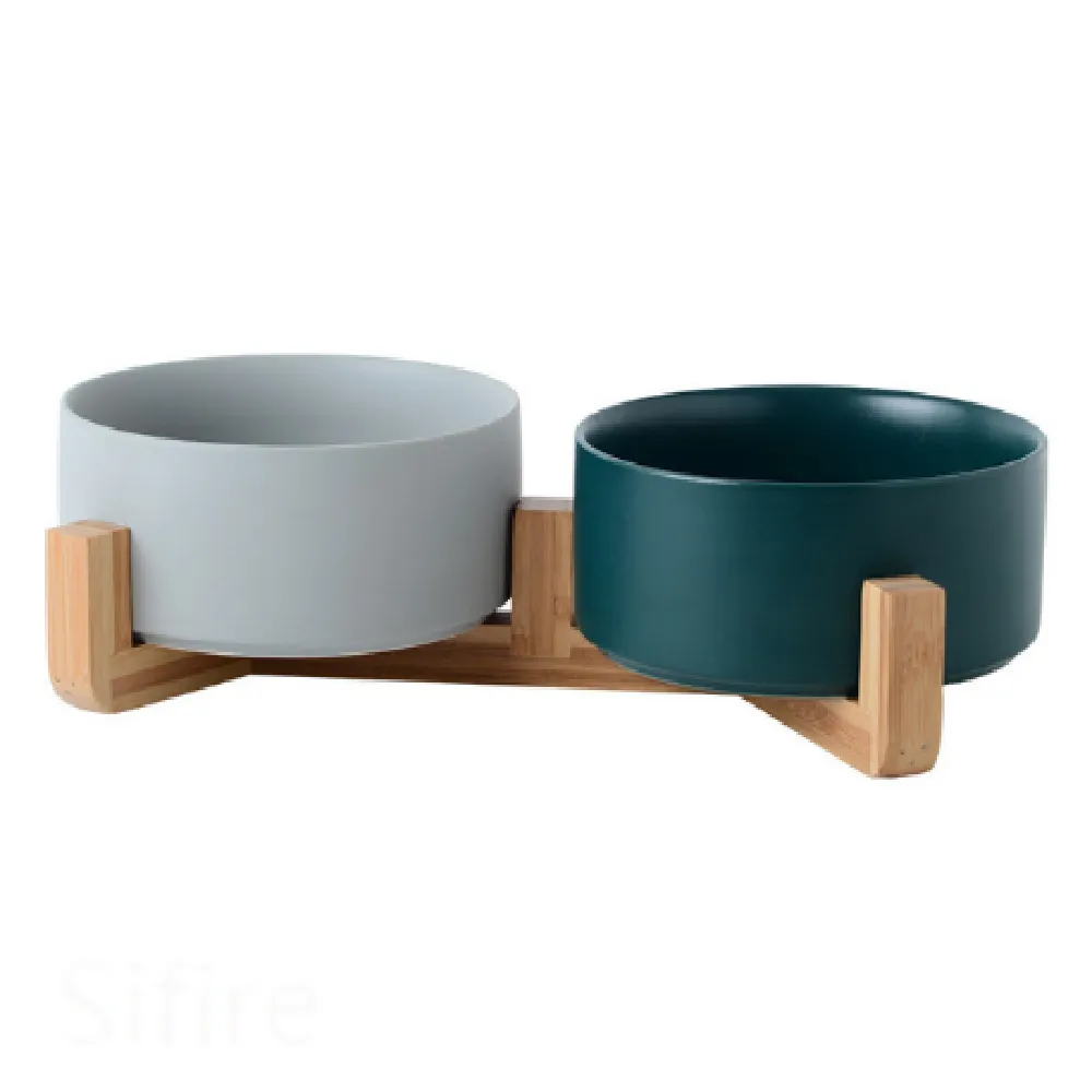 Cat Bowl Double Bowl Ceramic Dog Bowl Cat Food Bowl Pet Food Bowl