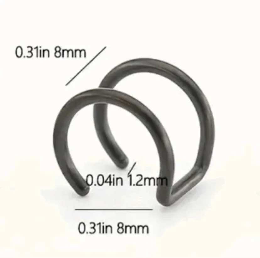 Double Hoop Faux Clip On for Non Pierced Earrings, Nose, Lip Green