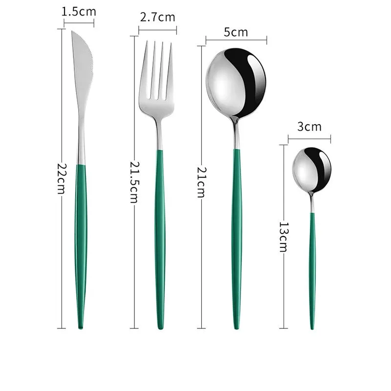 Elegant Portuguese Anti Corrosion Stainless Steel Tableware Set