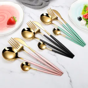 Elegant Portuguese Anti Corrosion Stainless Steel Tableware Set