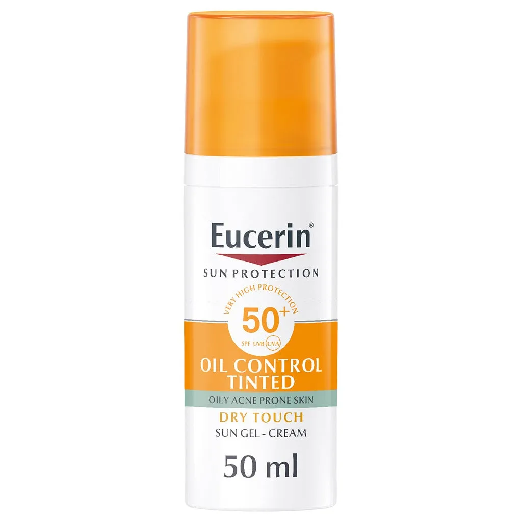 Eucerin Sun Oil Control SPF50  Sunscreen Medium Tinted Gel-Cream With Dry Touch & Anti-Sine Effect 50ml