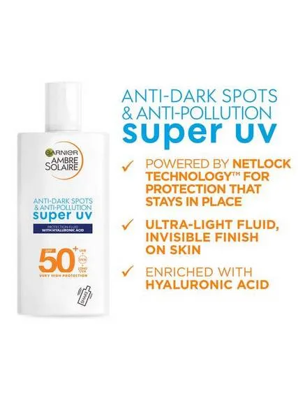 Garnier Ambre Solaire Anti-Dark Spots & Anti-Pollution Super UV Protection Fluid 40ml