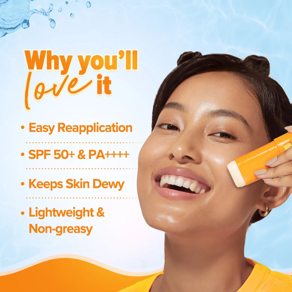 Glow  Dewy Sunstick with SPF 50  & PA     for Easy Reapplication & No White Cast - 20g