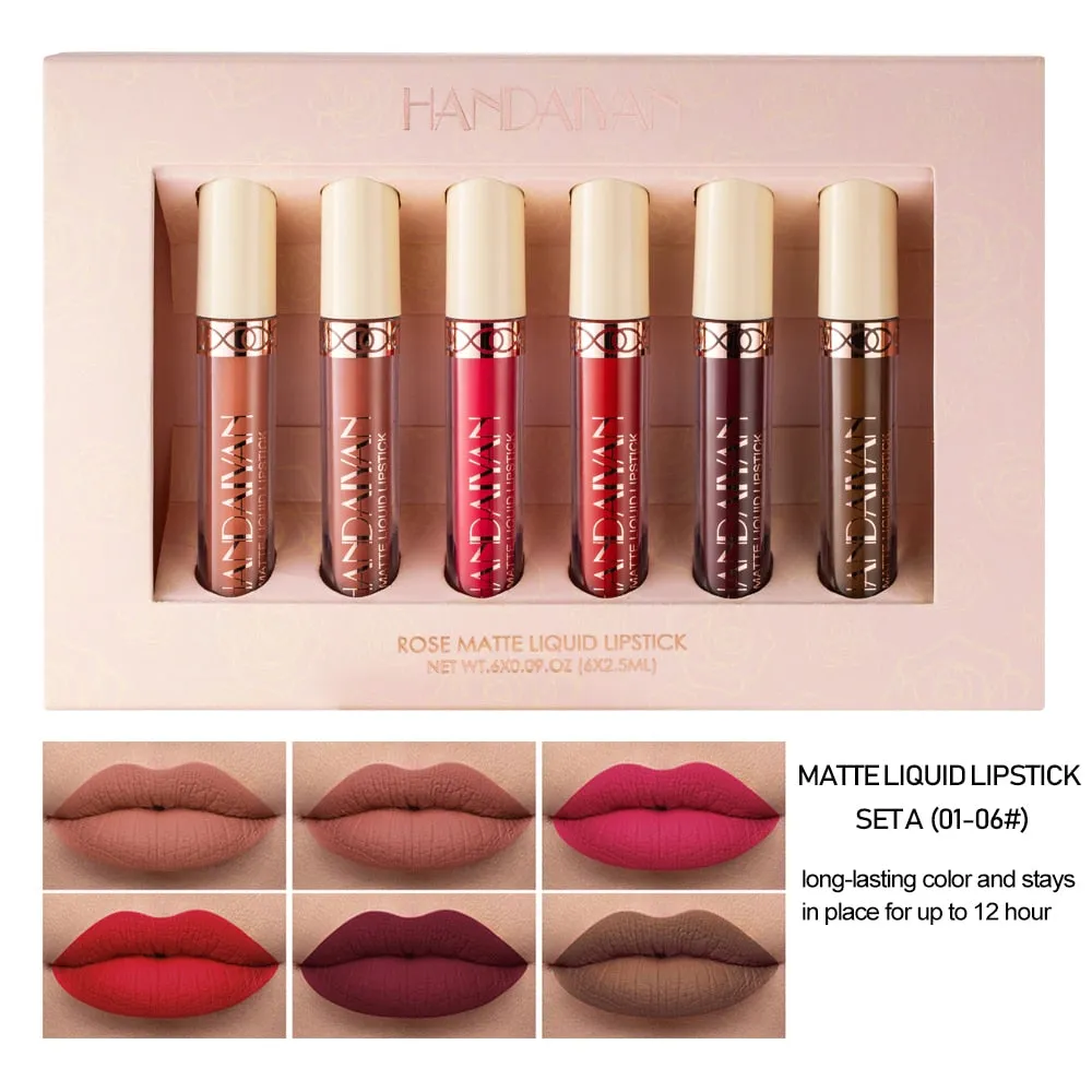 HANDAIYAN Nude Velvet Lip Gloss Makeup Set
