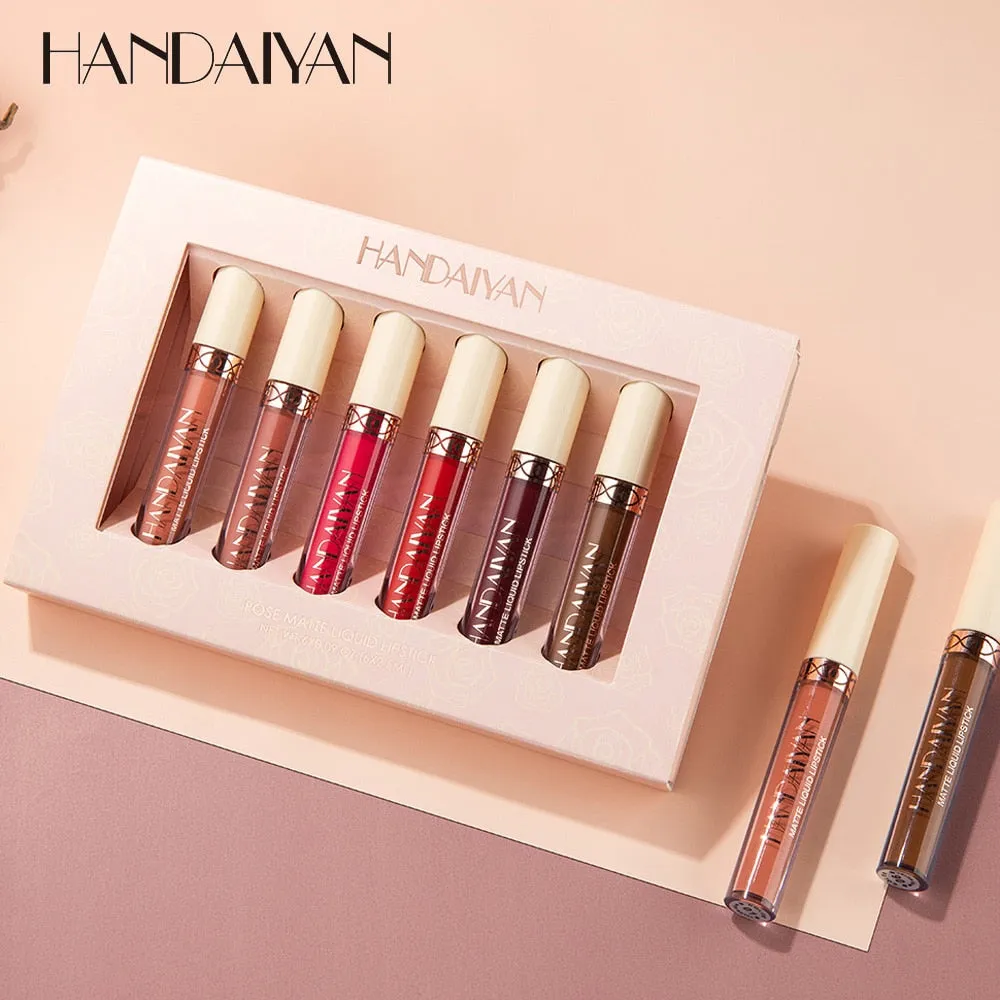 HANDAIYAN Nude Velvet Lip Gloss Makeup Set