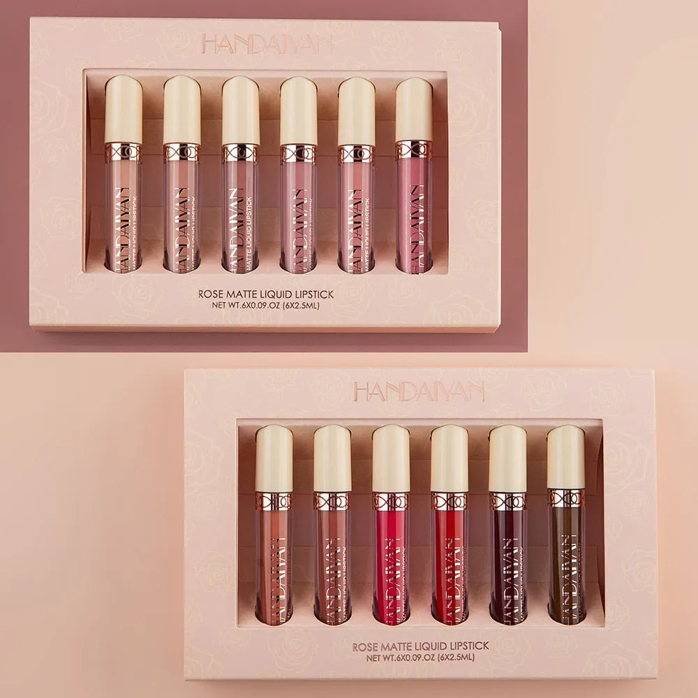 HANDAIYAN Nude Velvet Lip Gloss Makeup Set