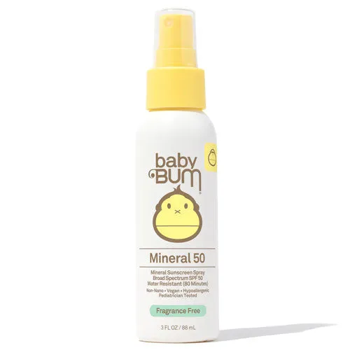 Sun Bum Baby Bum Spf 50 Mineral Sunscreen Spray - Fragrance Free 3 Oz