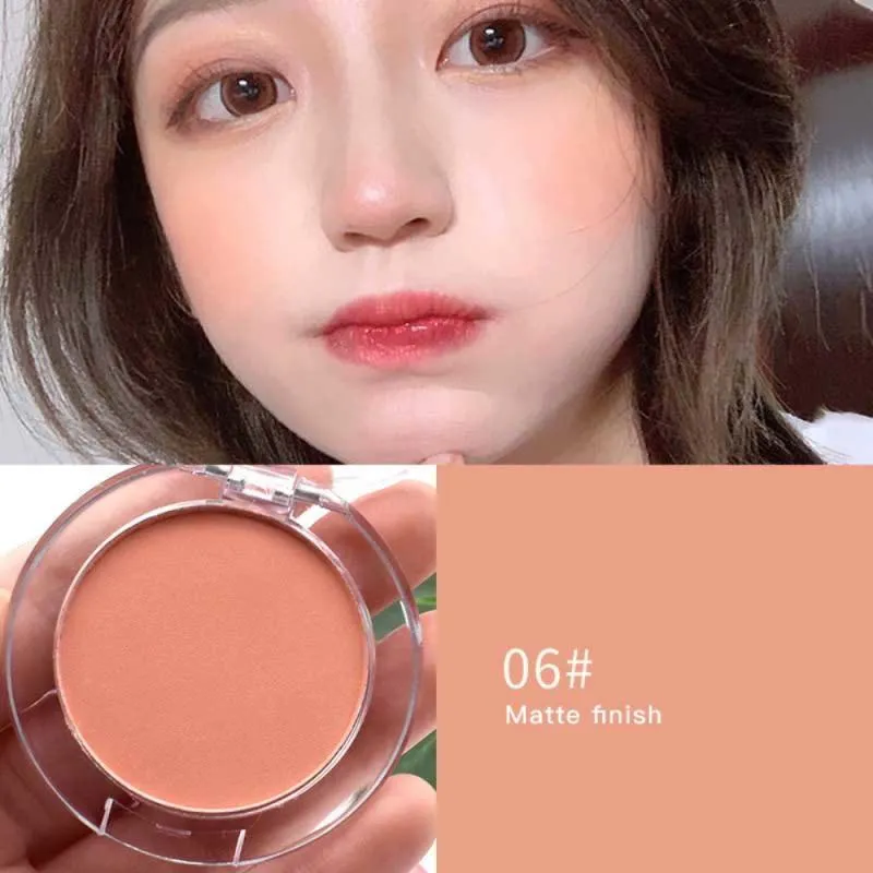 VenusFox 1 Pc 6 Colors Optional Milk Tea Blush Peach Palette Face Mineral Pigment Cheek Blusher Powder Eyeshadow Makeup
