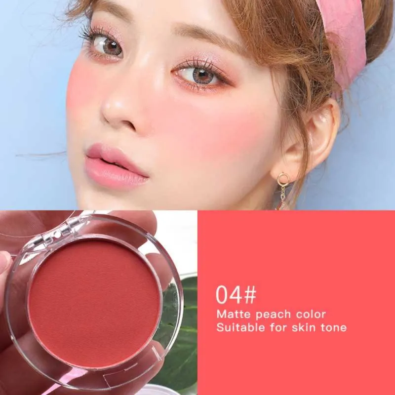 VenusFox 1 Pc 6 Colors Optional Milk Tea Blush Peach Palette Face Mineral Pigment Cheek Blusher Powder Eyeshadow Makeup