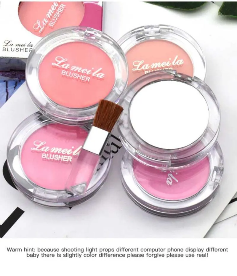 VenusFox 1 Pc 6 Colors Optional Milk Tea Blush Peach Palette Face Mineral Pigment Cheek Blusher Powder Eyeshadow Makeup