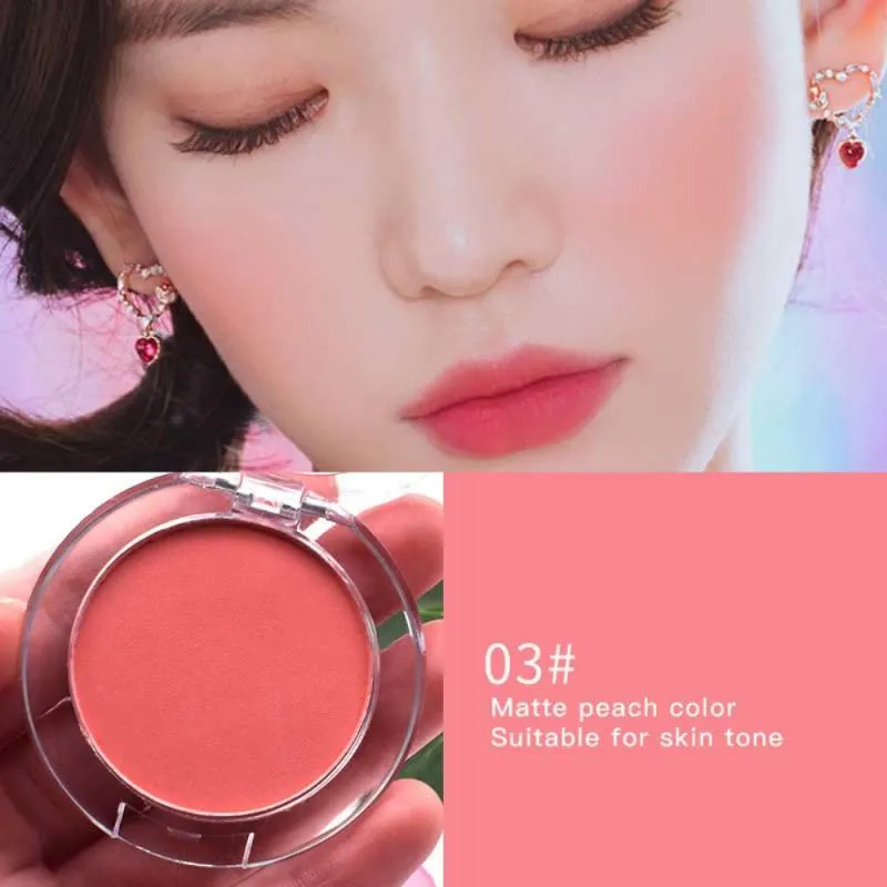 VenusFox 1 Pc 6 Colors Optional Milk Tea Blush Peach Palette Face Mineral Pigment Cheek Blusher Powder Eyeshadow Makeup